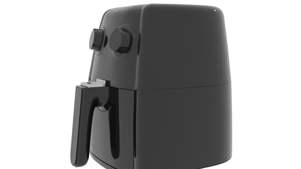 Stylish Black Air Fryer 3D Model for Kitchen Scenes - Professional 3D Model Render 13