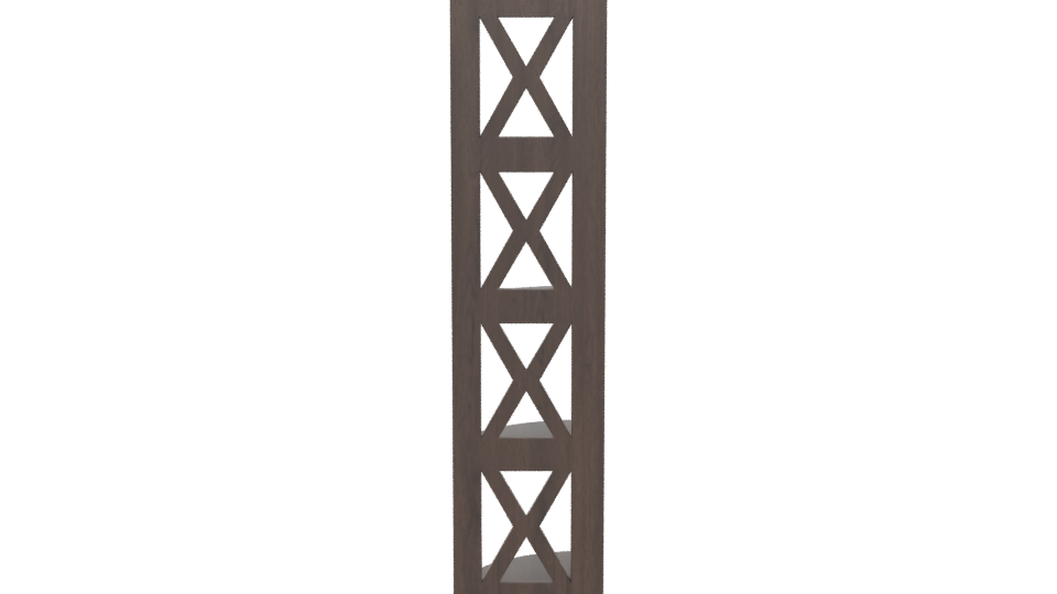 Stylish Wooden Corner Shelf Model - Professional 3D Model Render 5