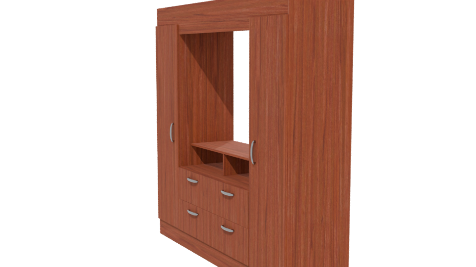 Stylish Wooden Entertainment Center 3D Model - Professional 3D Model Render 13