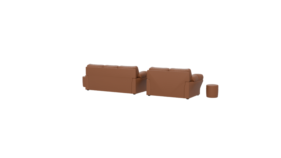 Stylish Modern Leather Sofa Set 3D Model - Professional 3D Model Render 6