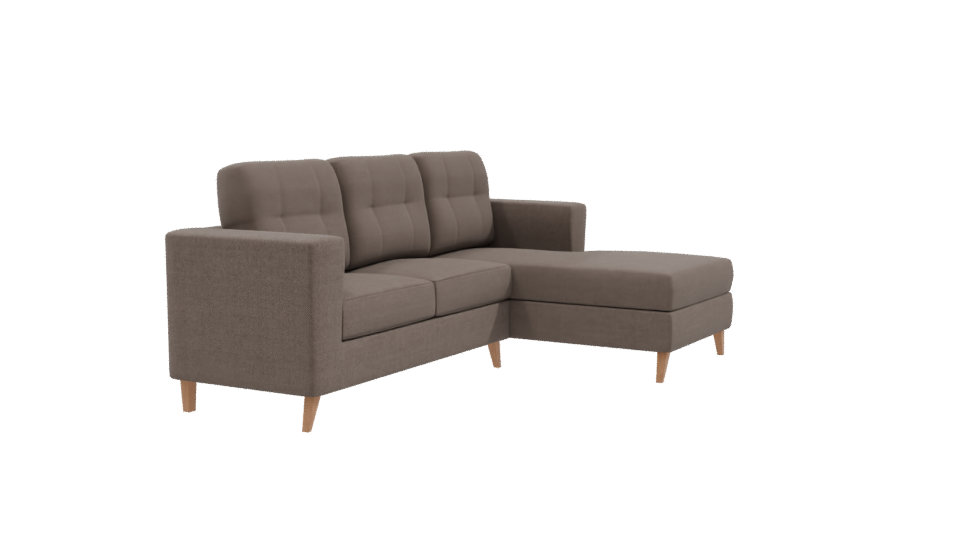 Contemporary Sofa with Chaise - Professional 3D Model Render 9