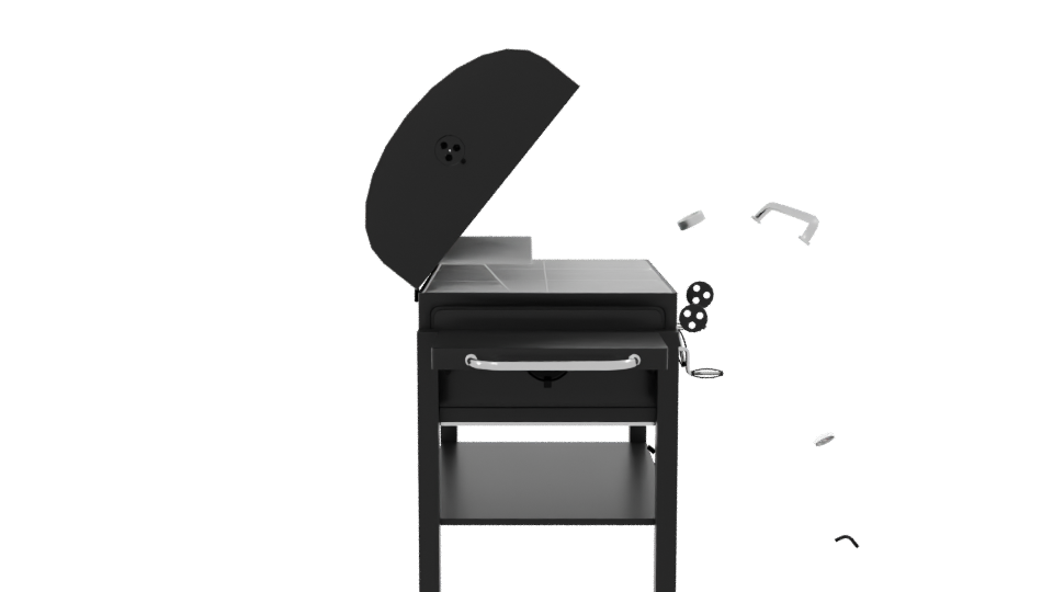 Stylish Outdoor Charcoal Grill 3D Model - Professional 3D Model Render 8