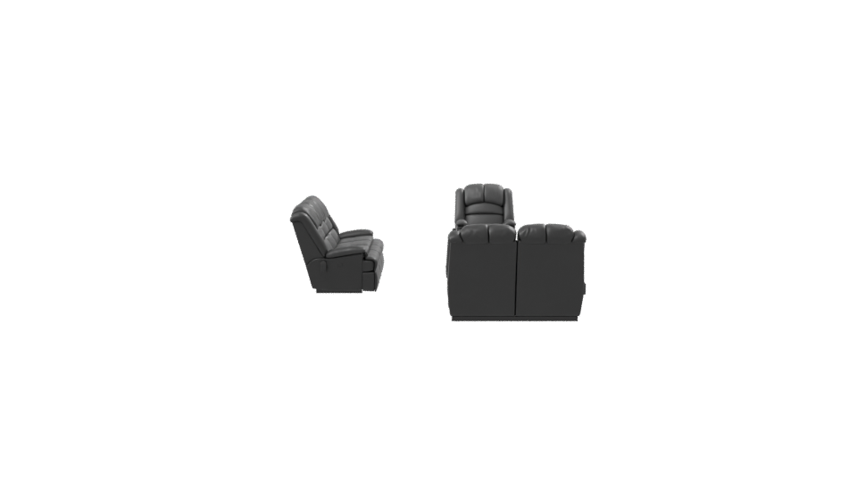 Elegant Black Sofa Set 3D - Professional 3D Model Render 8
