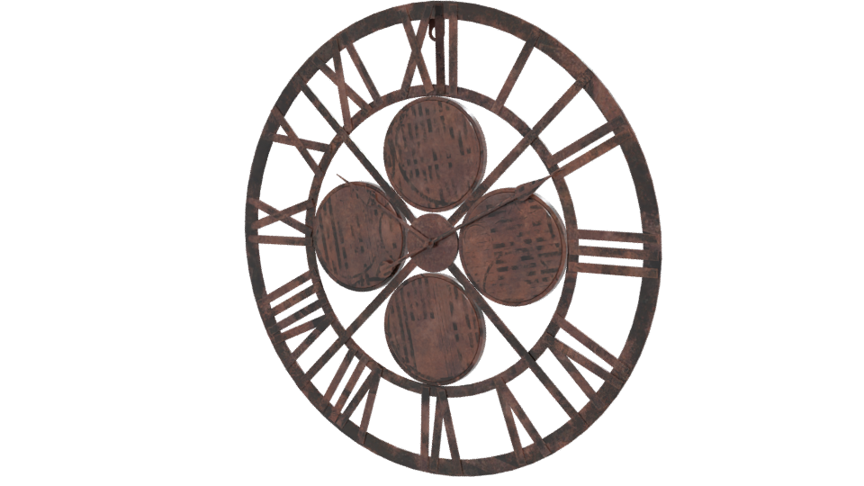 Stylish World Time Wall Clock - Professional 3D Model Render 12