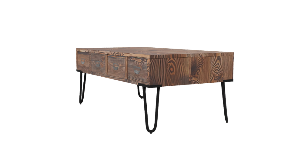 Rustic Wooden Coffee Table 3D - Professional 3D Model Render 13