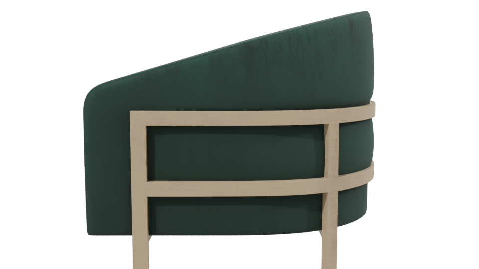 Stylish Green Accent Chair 3D - Professional 3D Model Render 2