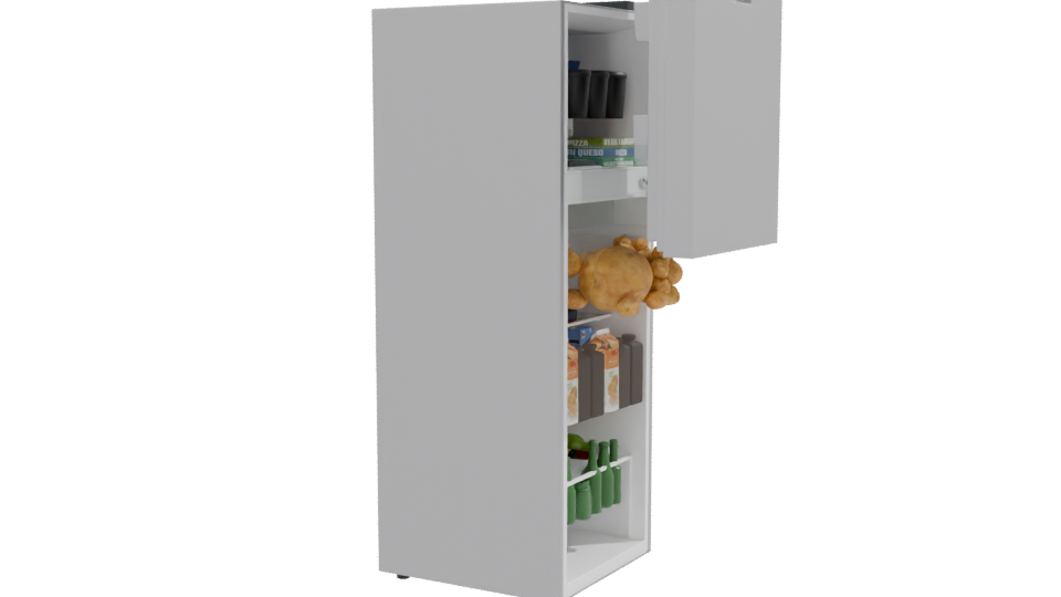 Stylish Silver Refrigerator 3D Model - Professional 3D Model Render 9