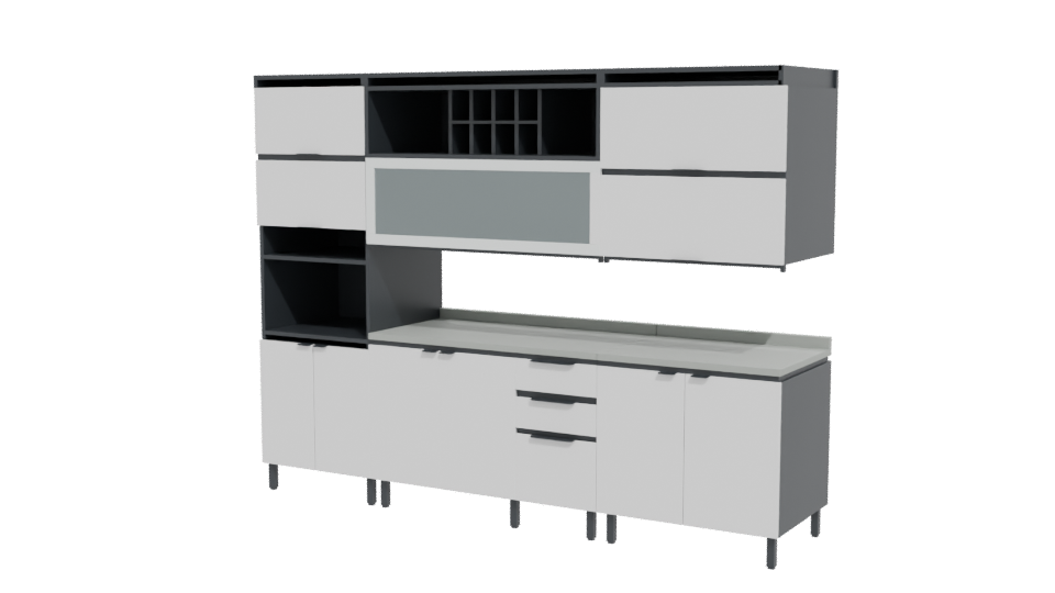 Contemporary Modular Kitchen Cabinet 3D - Professional 3D Model Render 12
