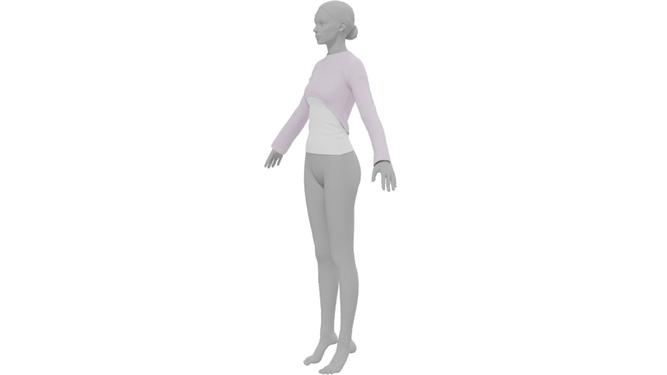 Short Sweater with Long Sleeves 3D - Professional 3D Model Render 13