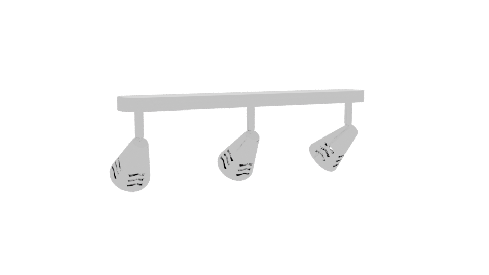 Sleek Modern Triple Track Lighting Fixture 3D Model - Professional 3D Model Render 4