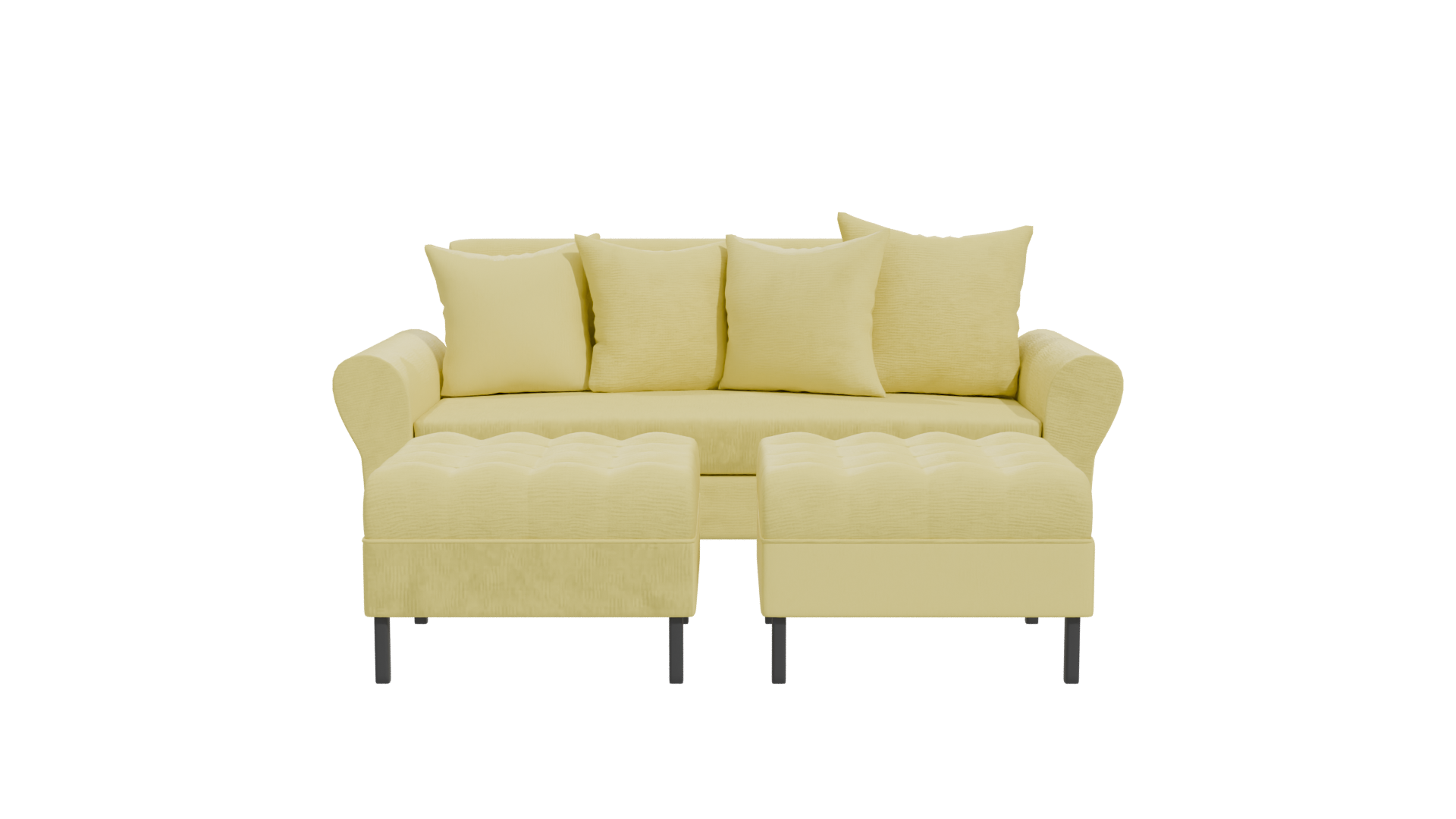 Stylish Yellow Corner Sofa 3D Model - Professional 3D Model Render 23