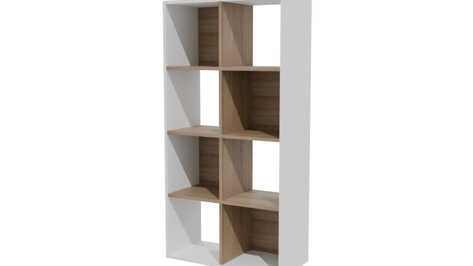 Minimalist Wooden Bookshelf 3D Model - Professional 3D Model Render 12