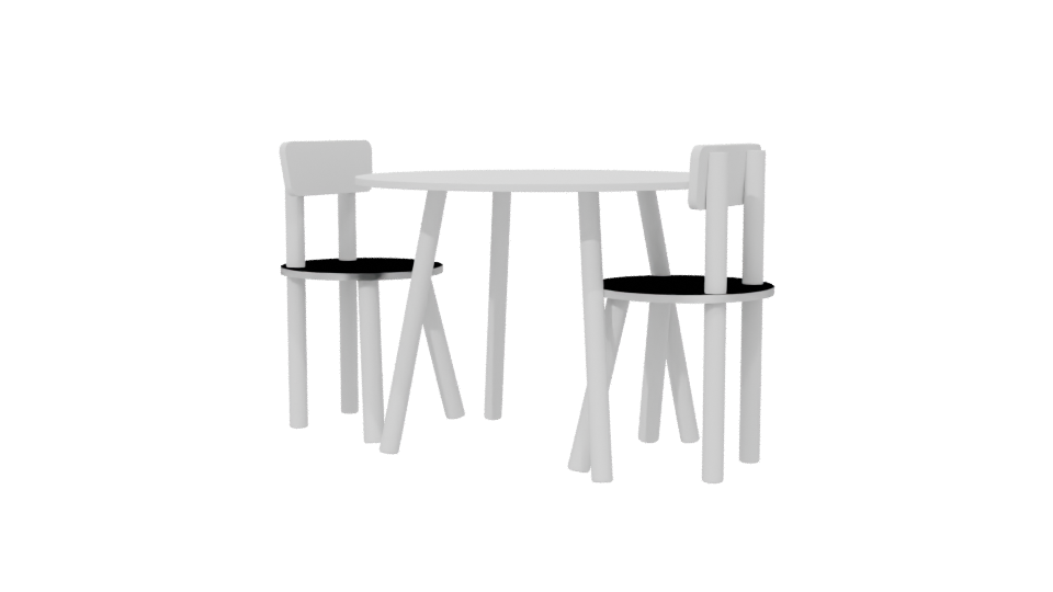 White Round Kids Table 3D - Professional 3D Model Render 6