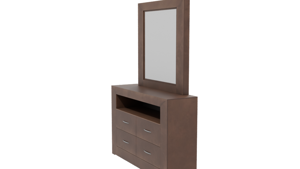 Modern Wood Vanity with Mirror 3D Model - Professional 3D Model Render 13