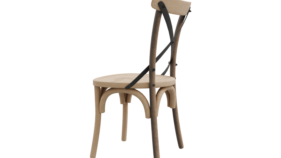 Classic Wooden Dining Chair Model - Professional 3D Model Render 9