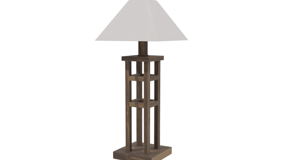 Stylish Wooden Table Lamp 3D - Professional 3D Model Render 3