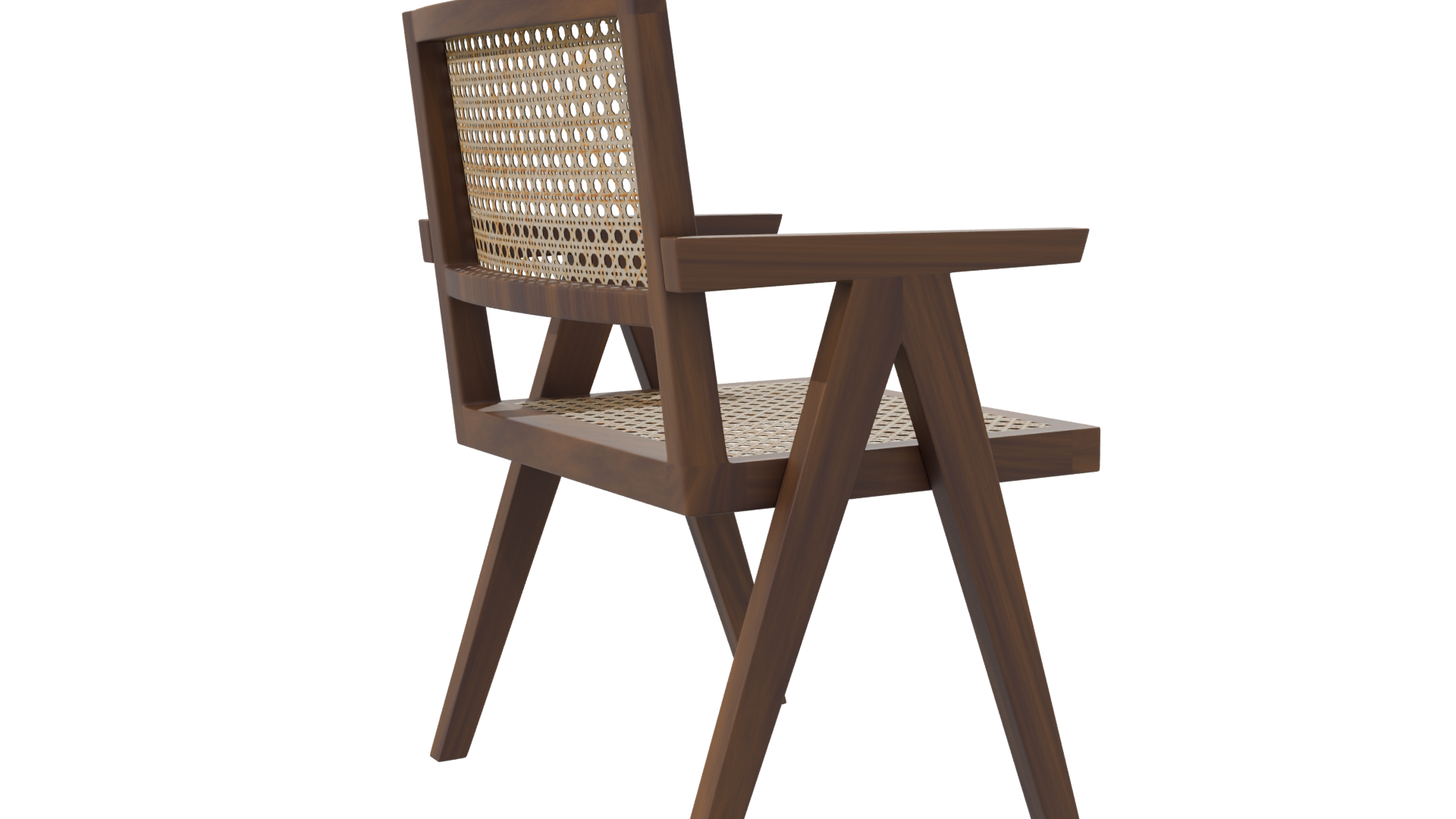 Stylish Wooden Armchair 3D Model - Professional 3D Model Render 7