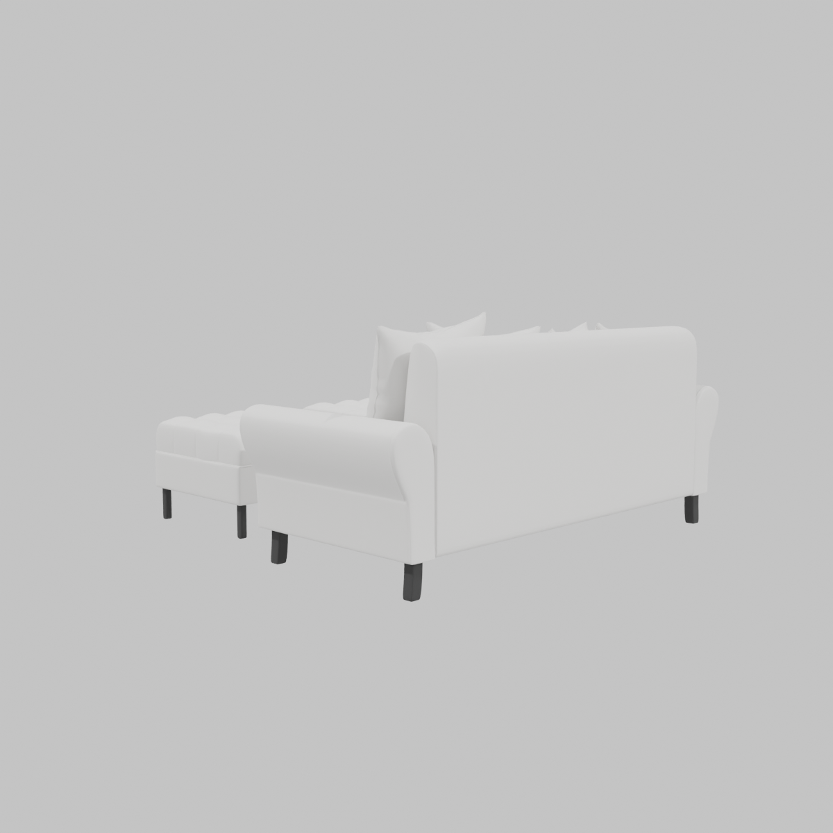 Sofa Lua 3C + 2 Poufs Pu_Blanco_2