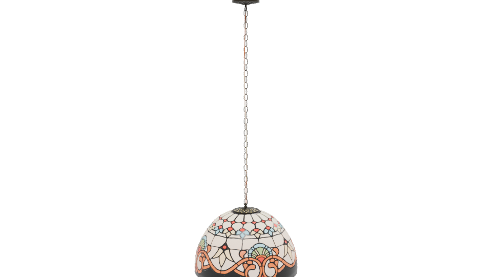 Vintage Tiffany Style Hanging Lamp - Professional 3D Model Render 13