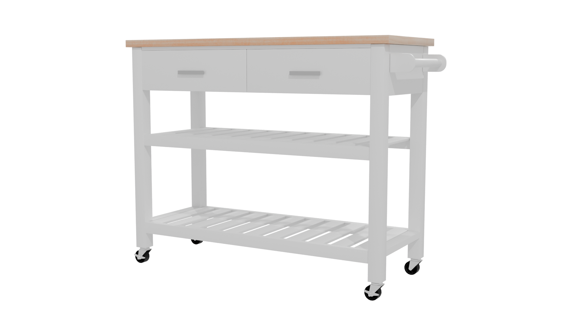 Stylish Modern Kitchen Trolley 3D Model - Professional 3D Model Render 12