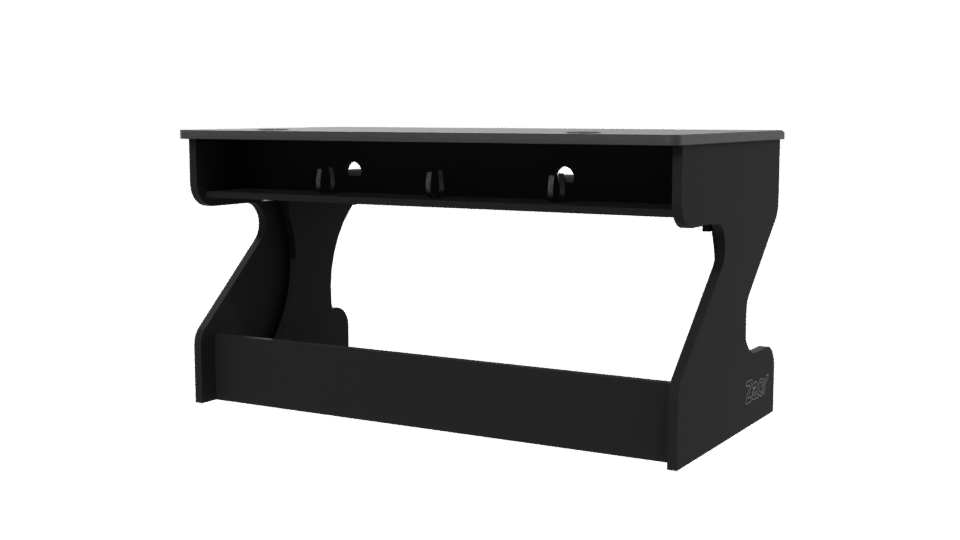 Stylish Black Office Desk Model - Professional 3D Model Render 6