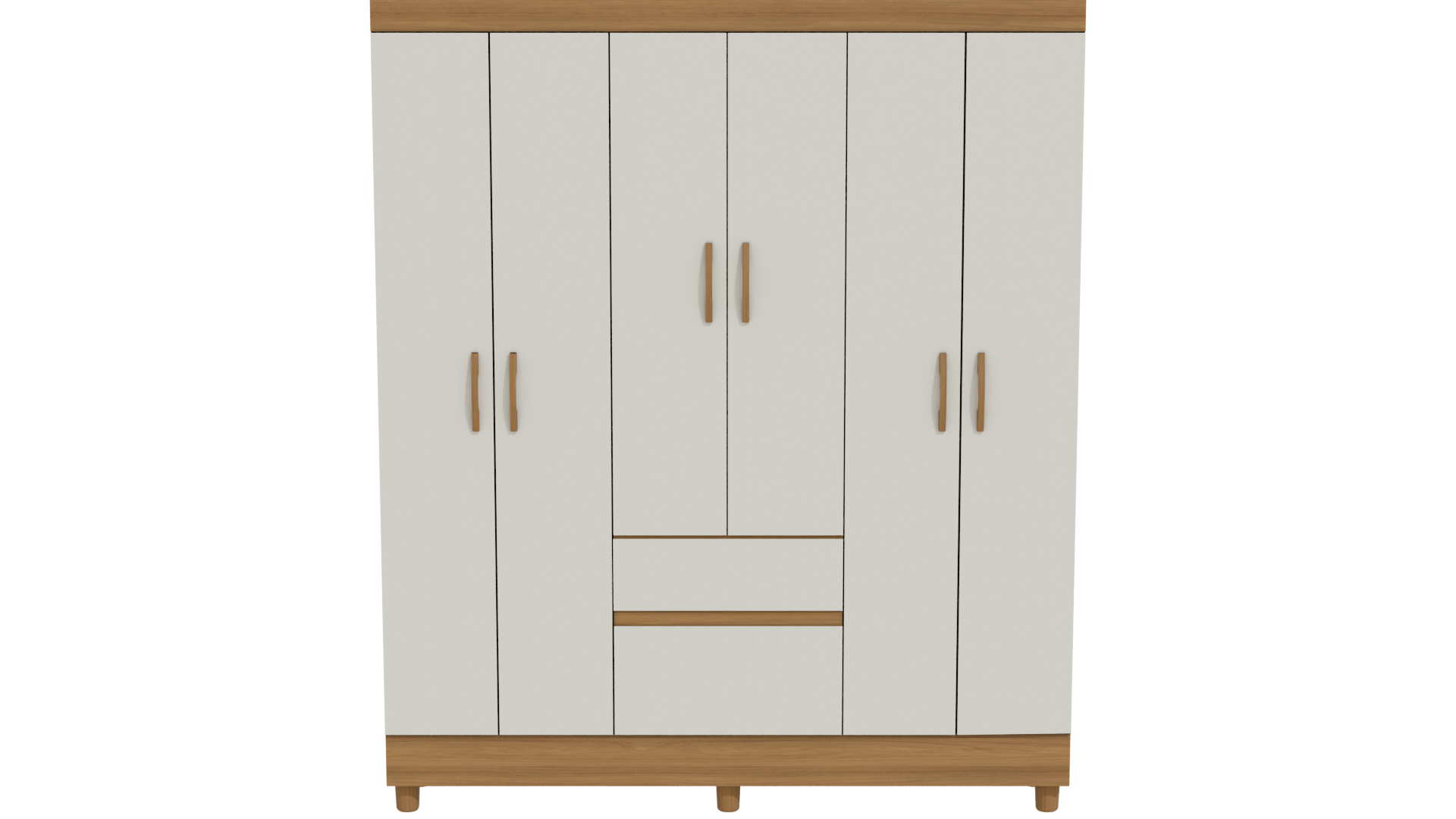 Contemporary Wooden Wardrobe Storage Unit 3D Model - Professional 3D Model Render 11