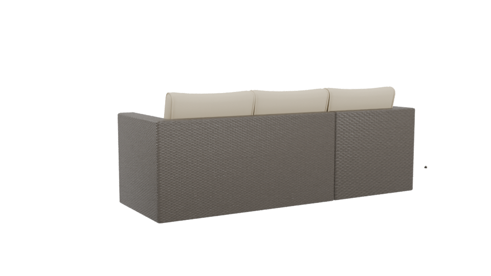 Contemporary Outdoor Sectional Sofa Set 3D Model - Professional 3D Model Render 4