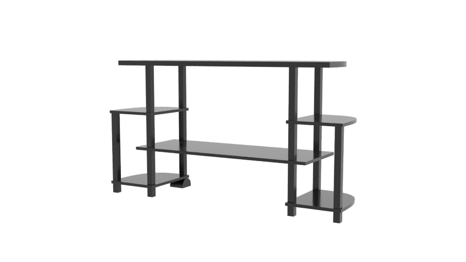 Minimalist Black Entertainment Console - Professional 3D Model Render 6