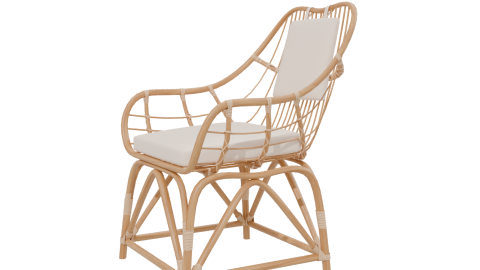 Stylish Rattan Lounge Chair 3D - Professional 3D Model Render 13