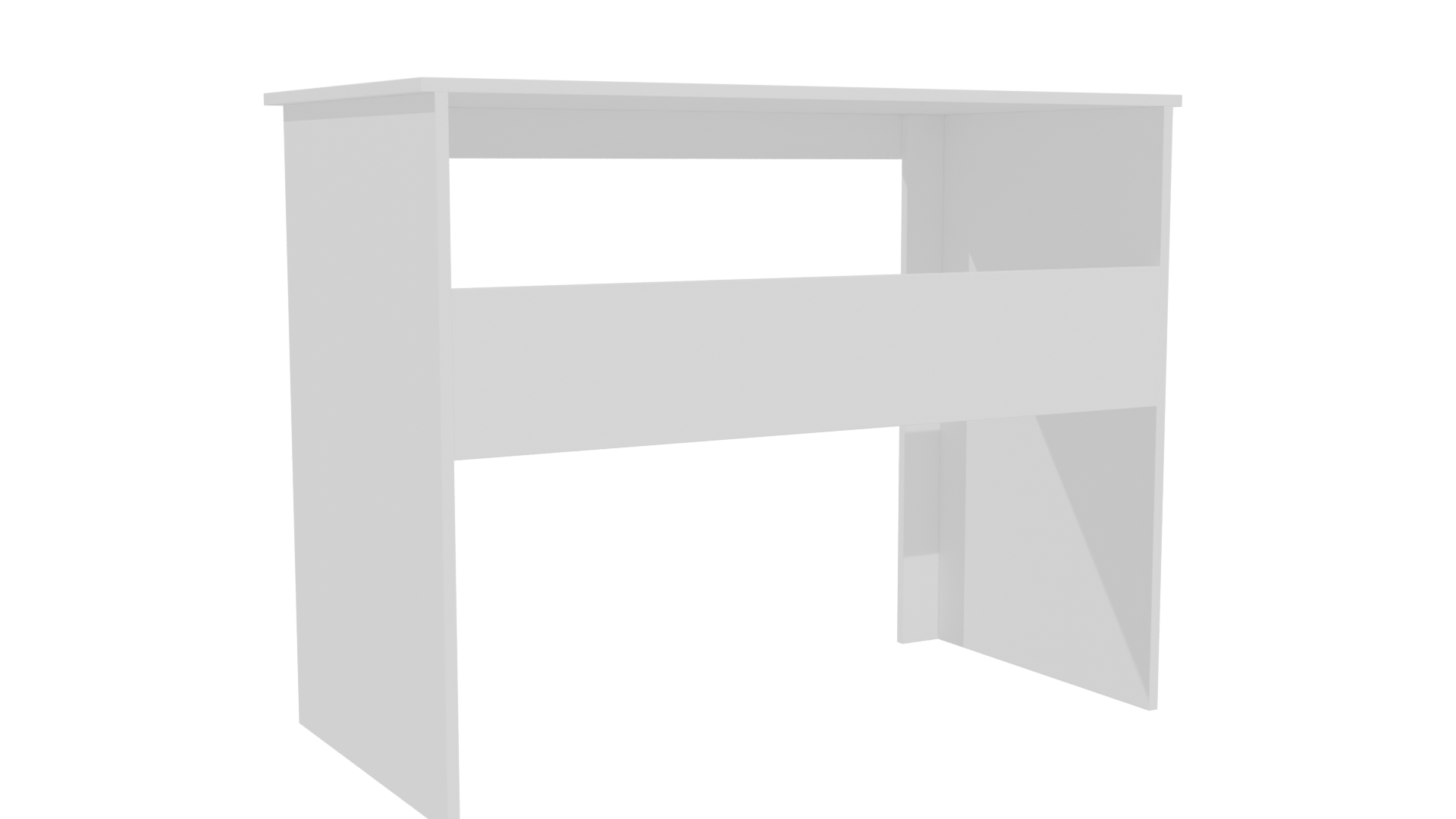 Minimalist White Writing Table 3D - Professional 3D Model Render 4