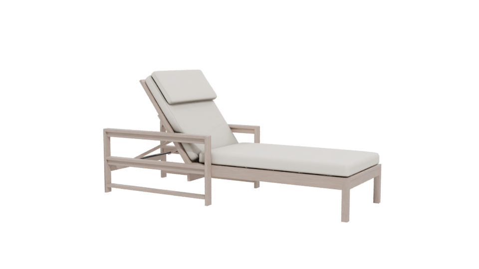 Elegant Adjustable Outdoor Lounger 3D Model - Professional 3D Model Render 12