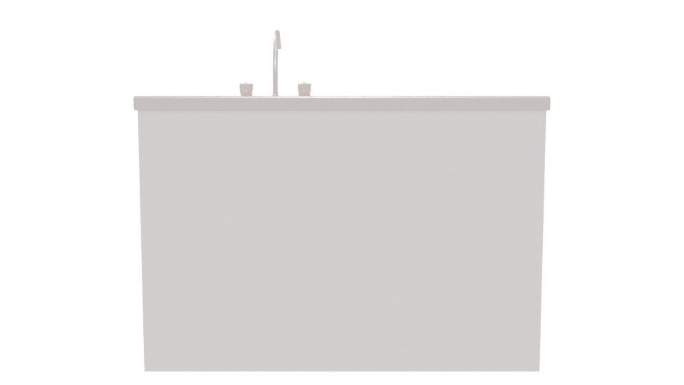 Minimalist Kitchen Sink Unit 3D - Professional 3D Model Render 5