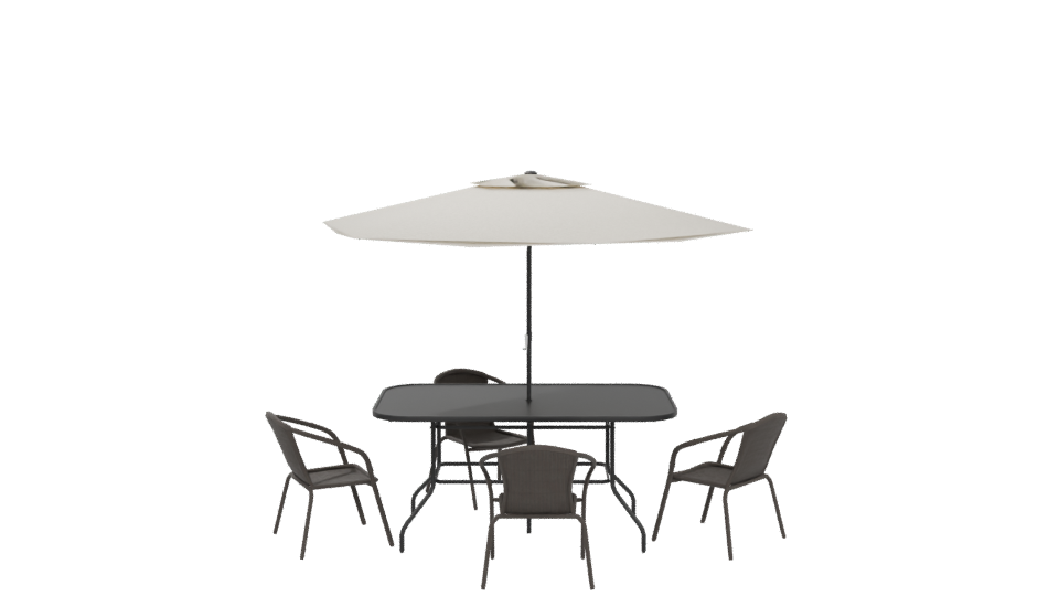 Modern Outdoor Dining Set 3D - Professional 3D Model Render 5