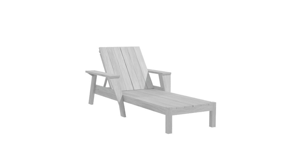 Stylish Outdoor Wooden Lounge Chair 3D Model - Professional 3D Model Render 10