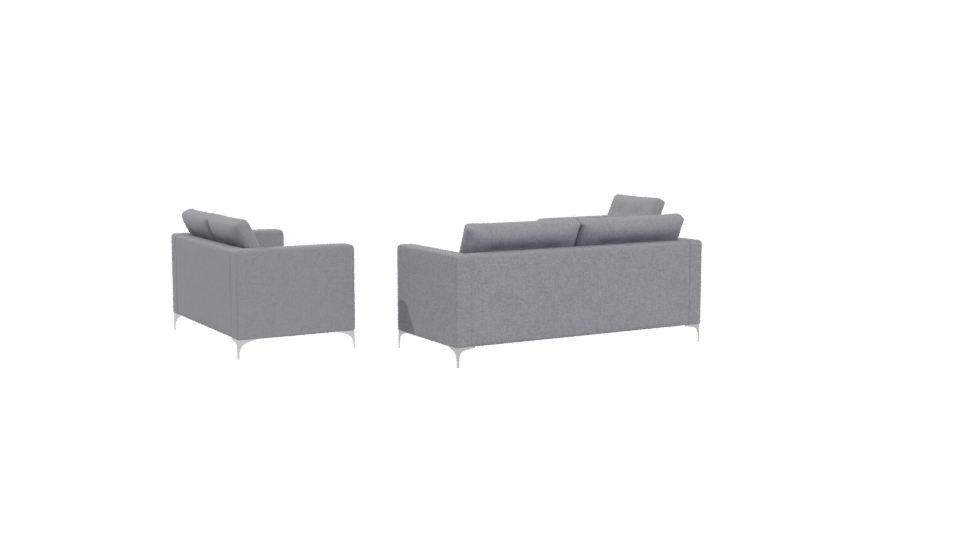 Stylish Grey Sofa Set 3D Model - Professional 3D Model Render 4