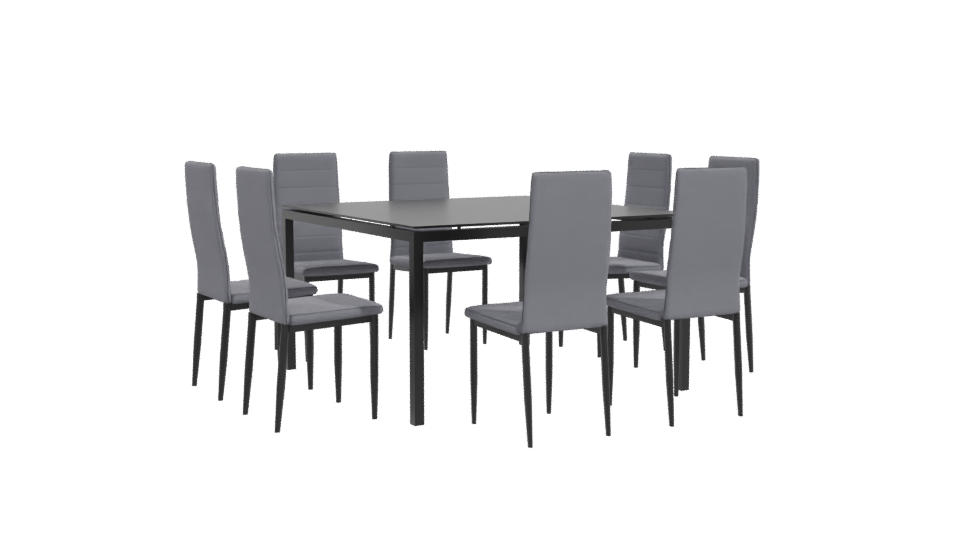 Modern Dining Table Set 3D - Professional 3D Model Render 10