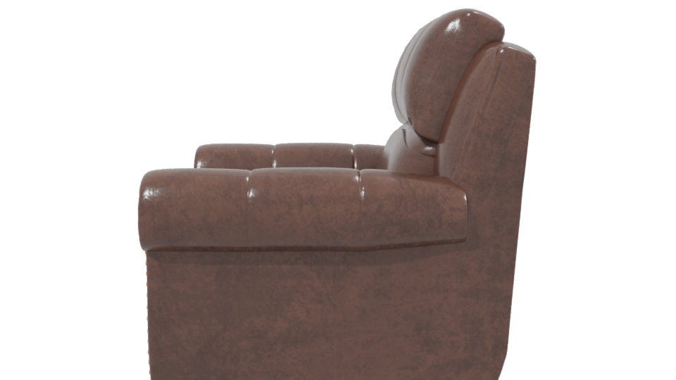 Classic Leather Armchair 3D Model - Professional 3D Model Render 2