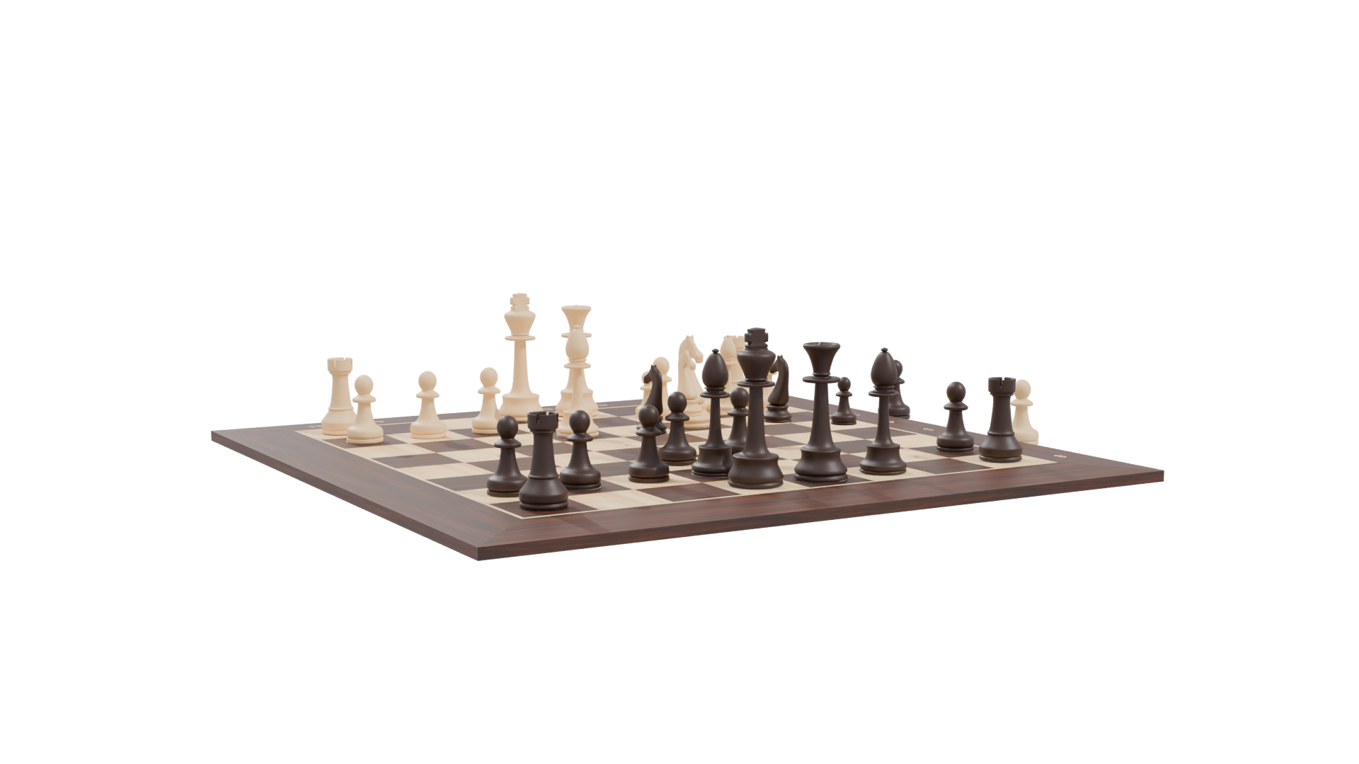 Realistic Chess Set 3D Model - Professional 3D Model Render 10