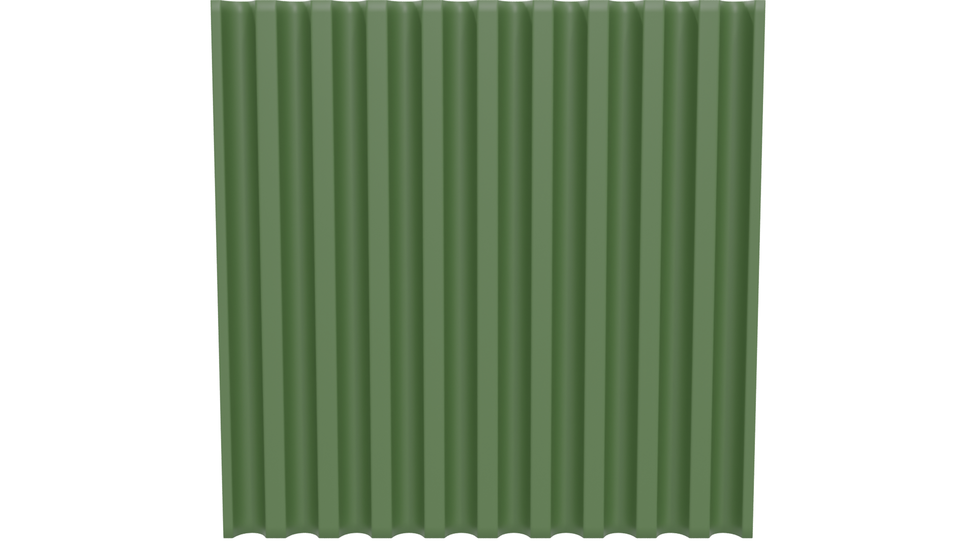 Stylized Green Corrugated Panel - Professional 3D Model Render 5