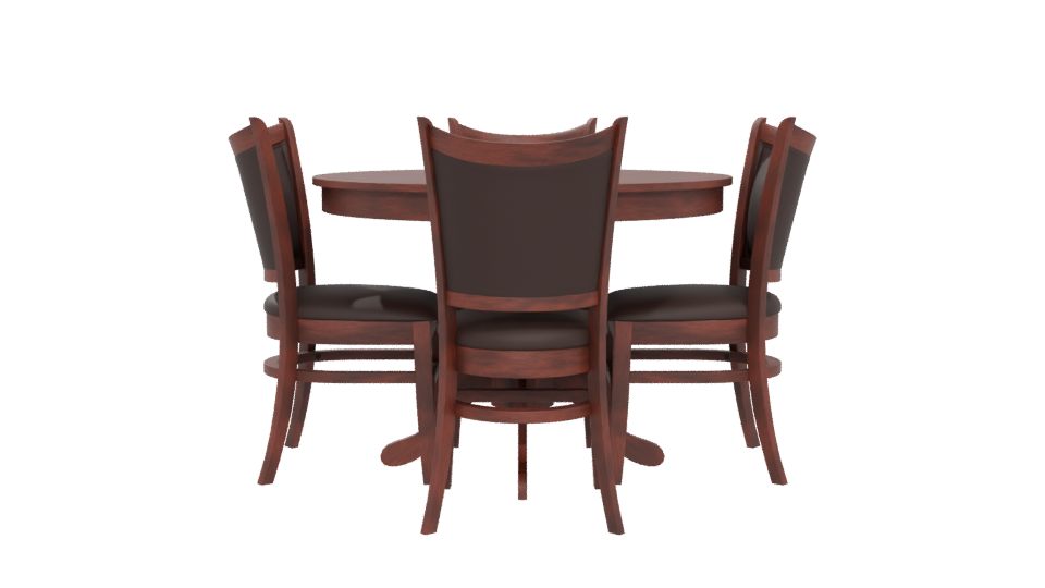 Stylish Wooden Dining Set 3D - Professional 3D Model Render 5