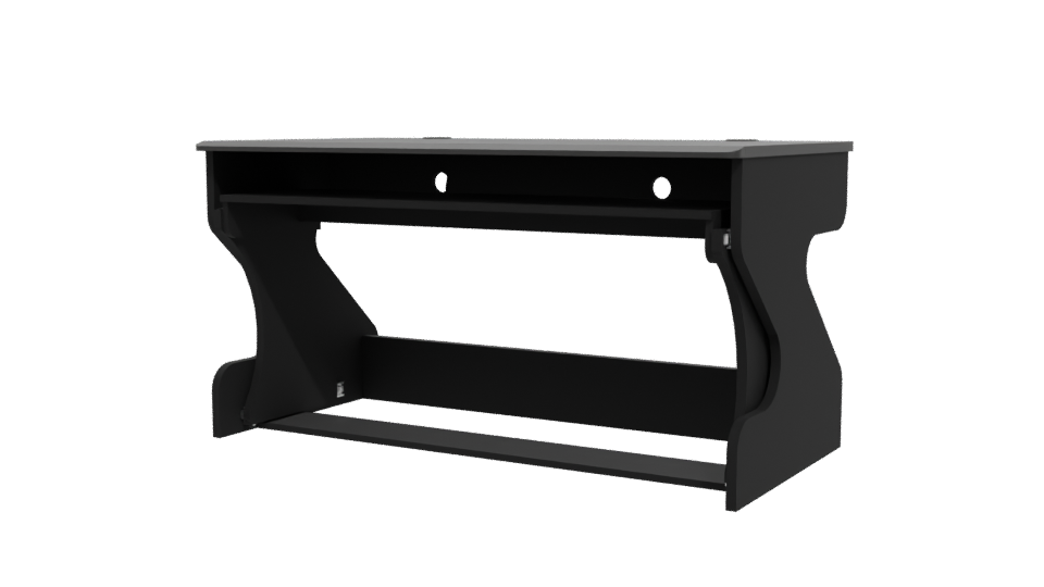 Stylish Black Office Desk Model - Professional 3D Model Render 12