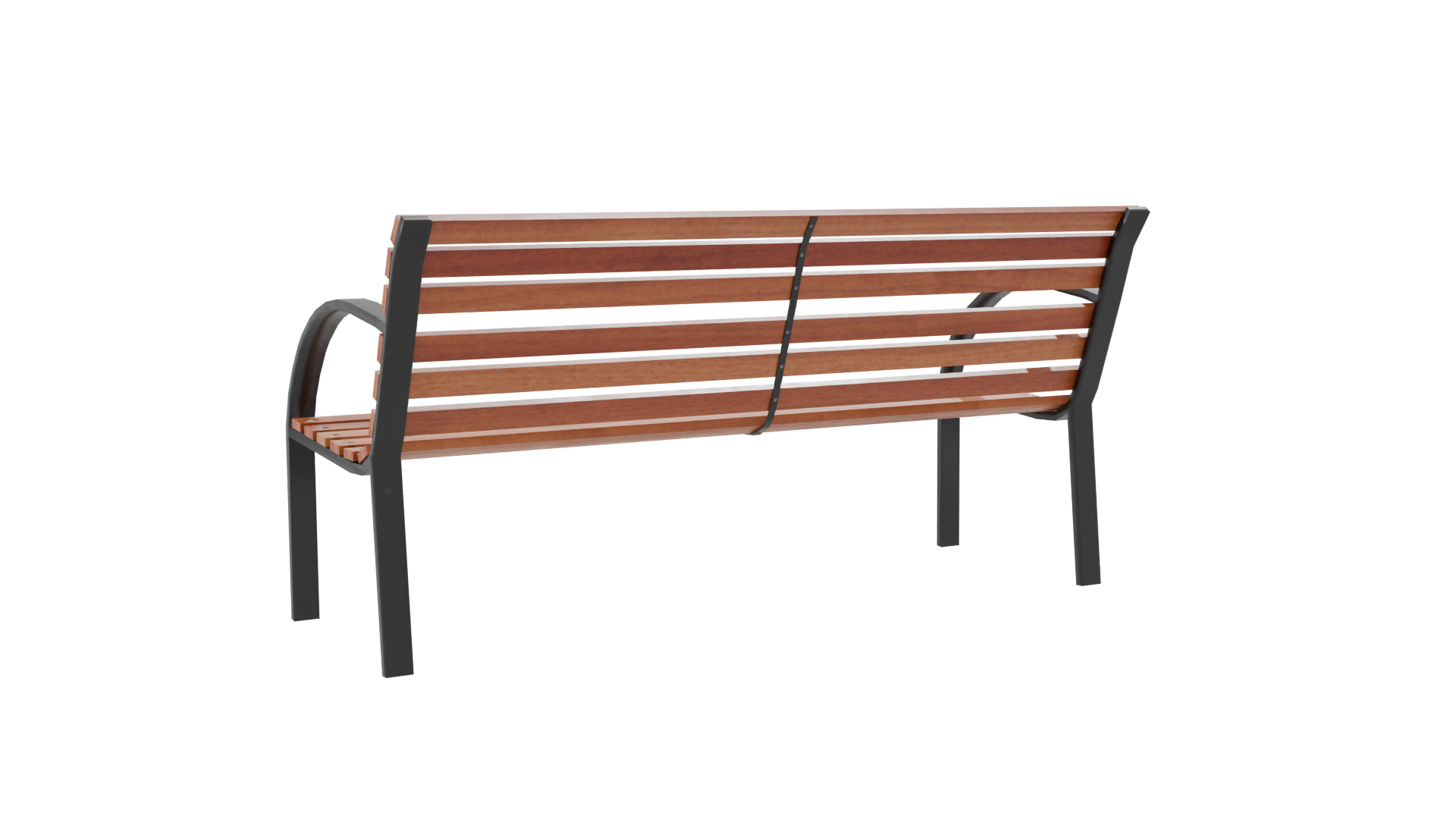 Elegant Outdoor Park Bench 3D - Professional 3D Model Render 7
