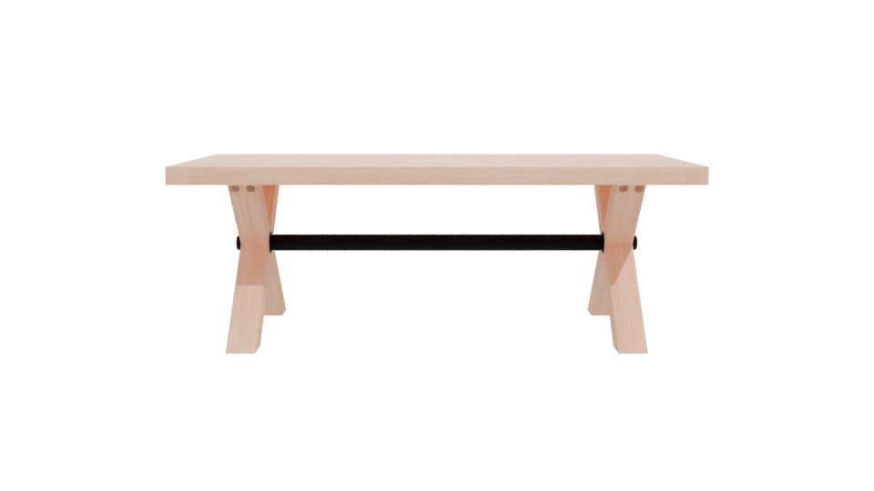 Minimalist Wooden Dining Table 3D - Professional 3D Model Render 11