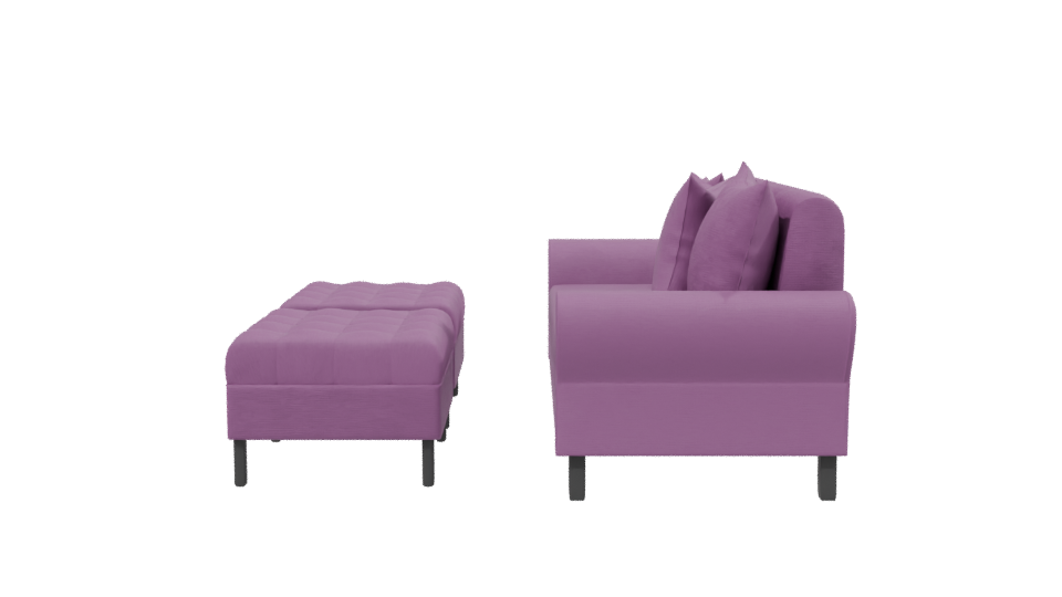 Stylish Purple Sofa 3D Model - Professional 3D Model Render 2