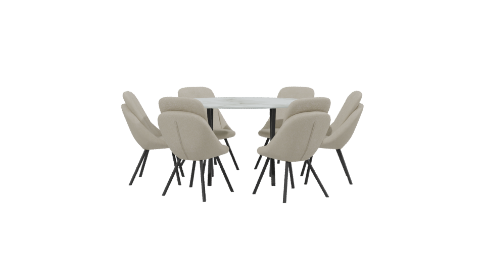 Stylish Dining Table Set 3D - Professional 3D Model Render 2