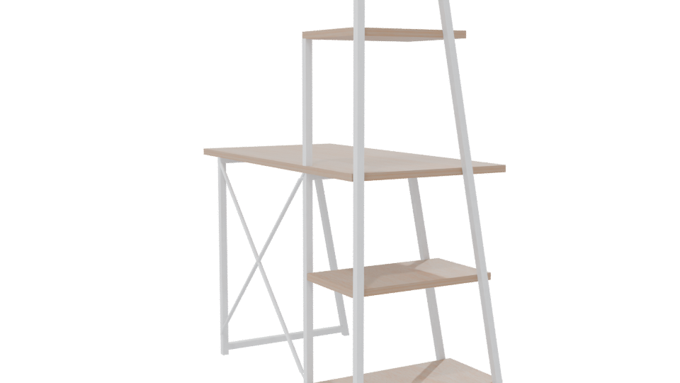 Minimalist Wood and Metal Office Desk 3D Model - Professional 3D Model Render 7