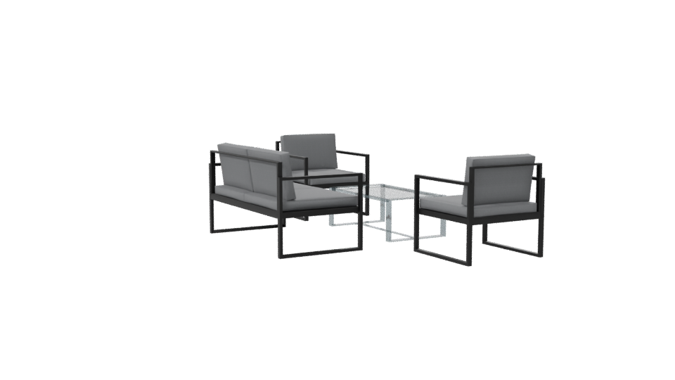Contemporary Outdoor Furniture Set - Professional 3D Model Render 7