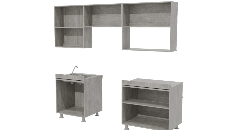 Stylish Kitchen Cabinet Set 3D - Professional 3D Model Render 6