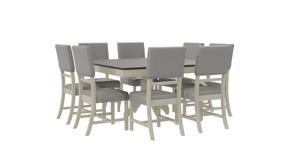 Elegant Modern Dining Table Set with Chairs 3D Model - Professional 3D Model Render 7