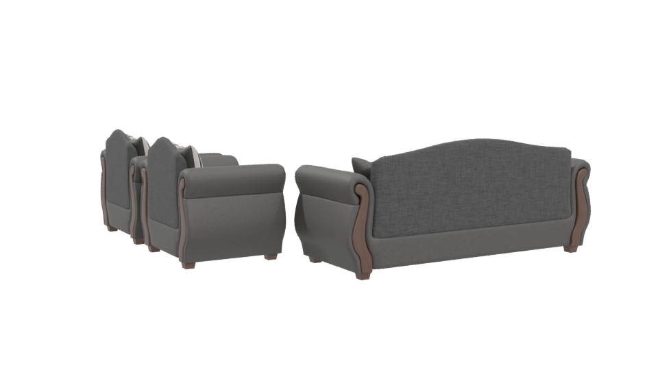 Elegant Upholstered Sofa Set 3D - Professional 3D Model Render 4